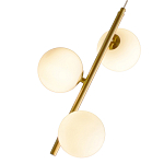 Подвесной светильник бронзового цвета с 3-мя белыми стеклянными шарообразными плафонами Bubble Chandelier варинант исполнения - 2 | Loft Concept в Челябинске