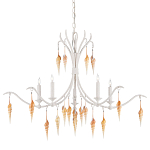 Люстра белая фактурная с подвесками из ракушек Study of Grace варинант исполнения - 2 | Loft Concept в Челябинске