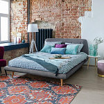 Кровать с мягким изголовьем Palmer Bed варинант исполнения - 6 | Loft Concept в Челябинске