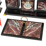 Настольный письменный набор из креноида и змеевика на бронзовых ножках Marble Accessory варинант исполнения - 3 | Loft Concept в Челябинске