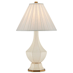 Настольная лампа с фактурным конусовидным абажуром и кожаным каркасом Malifis варинант исполнения - 3 | Loft Concept в Челябинске