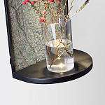 Настенный светильник зеленого цвета с черной рамкой овальной формы с полкой Herbarium  варинант исполнения - 3 | Loft Concept в Челябинске