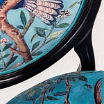 Стул из массива бука бирюзовый с изображением птиц в саду Turquoise Chinoiserie Blue Bird Chair варинант исполнения - 2 | Loft Concept в Челябинске