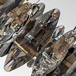 Люстра подвесная круглая с овальными подвесками из стекла дымчатого цвета Harlow Crystal Round варинант исполнения - 3 | Loft Concept в Челябинске