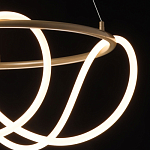 Люстра подвесная круглая золотого цвета с белыми изогнутыми световыми линиями Luke Lampco Tracer Lamp варинант исполнения - 5 | Loft Concept в Челябинске