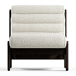 Кресло с деревянным каркасом и обивкой из белой ткани букле Medieval Furniture варинант исполнения - 3 | Loft Concept в Челябинске