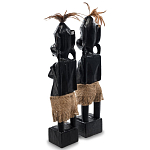 Комплект из 2-х деревянных статуэток Asmat Statuettes Black варинант исполнения - 5 | Loft Concept в Челябинске