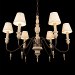 Люстра на металлическом основании с 6-ю белыми тканевыми абажурами Terrain варинант исполнения - 8 | Loft Concept в Челябинске