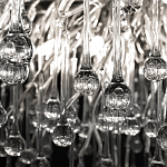 Люстра подвесная с прозрачными стеклянными подвесками в форме капель Диаметр 100 см Droplet Chandelier варинант исполнения - 20 | Loft Concept в Челябинске