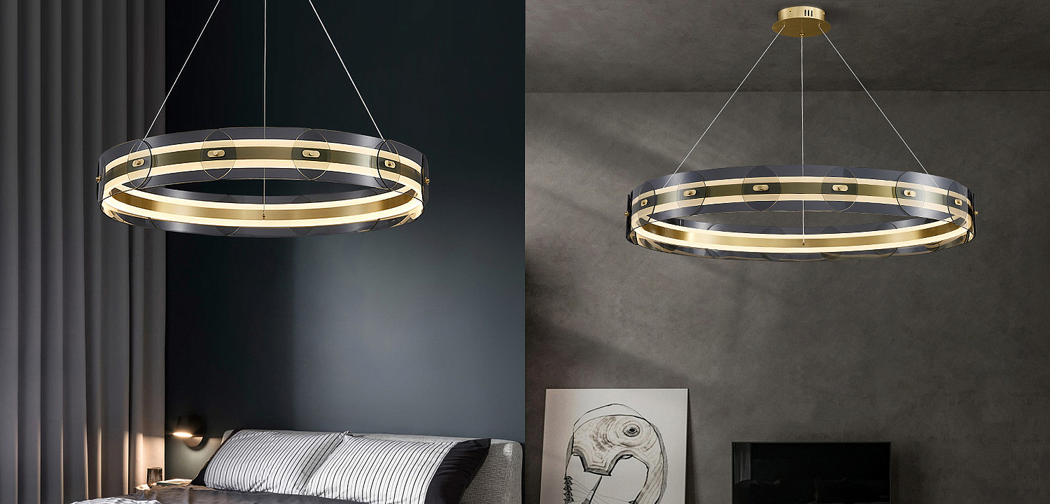 Люстра Gold ring horizontal chandelier Люстра Gold ring horizontal chandelier - Loft-Concept в Челябинске