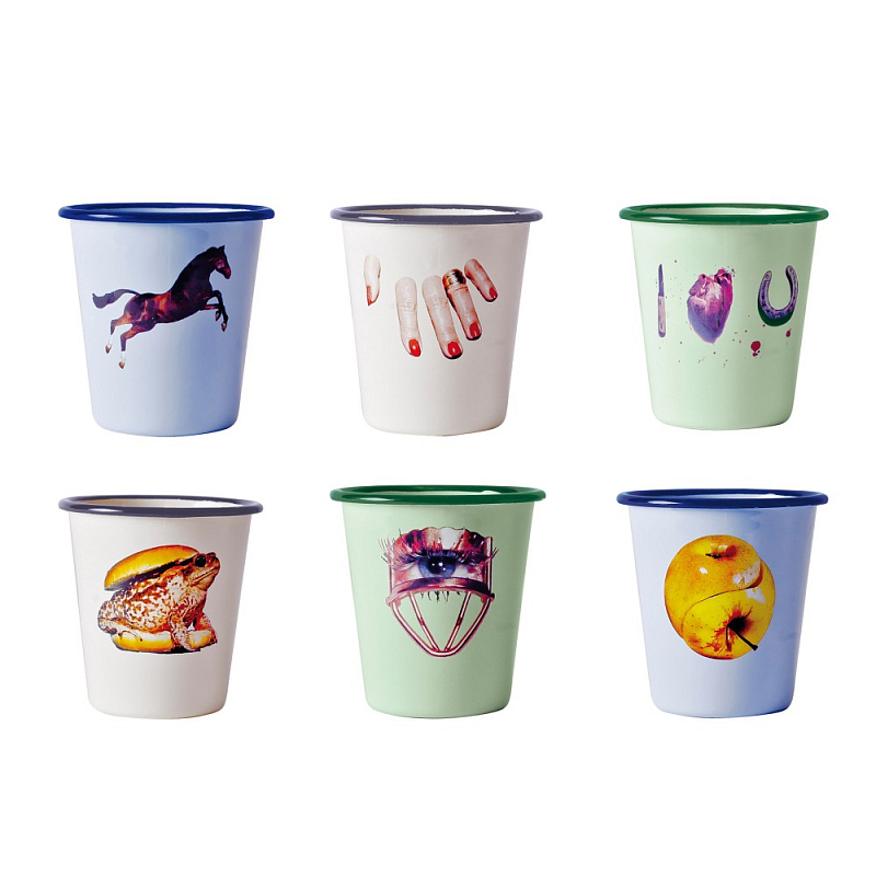 Набор стаканов Seletti Enamel set of 6 Мульти Набор стаканов Seletti Enamel set of 6 Мульти в Челябинске | Loft Concept