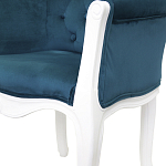 Кресло низкое в стиле прованс Louis French Armchair white and blue velour варинант исполнения - 4 | Loft Concept в Челябинске