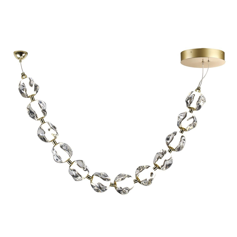 Подвесной светильник из прозрачных шаров Bubbles Bocci Золотой Прозрачный Хром в Челябинске | Loft Concept 