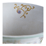 Ваза высокая из фарфора на бронзовом основании Turquoise Blooming Garden варинант исполнения - 4 | Loft Concept в Челябинске