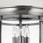 Потолочный светильник в форме фонаря с прозрачным цилиндрическим плафоном и тремя лампами в форме свечей Hinkley варинант исполнения - 4 | Loft Concept в Челябинске