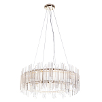 Люстра подвесная круглая с прозрачными хрустальными трубками и золотистым каркасом Диаметр 60 см Hexagon Tube Light варинант исполнения - 1 | Loft Concept в Челябинске