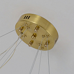 Люстра подвесная двухъярусная с золотистымыми кольцами и прозрачными стеклянными элементами Ring Horizontal варинант исполнения - 2 | Loft Concept в Челябинске