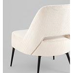 Кресло лаунж Бостон велюр рельефный молочный на черных ножках варинант исполнения - 3 | Loft Concept в Челябинске