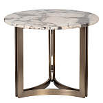 Столик журнальный с круглой мраморной столешницей Unique Stone Design варинант исполнения - 1 | Loft Concept в Челябинске
