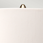 Настольная лампа с шарообразным прозрачным основанием из цветного переработанного стекла и белым цилиндрическим абажуром Elstead Lighting варинант исполнения - 3 | Loft Concept в Челябинске