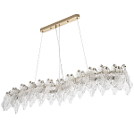 Линейная люстра с декором из текстурированного стекла Textured Glass Linear Chandelier 8 варинант исполнения - 1 | Loft Concept в Челябинске