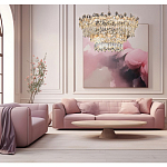 Люстра круглая с декоративными элементами в виде крупных хрустальных цветов Palace Gardens варинант исполнения - 6 | Loft Concept в Челябинске