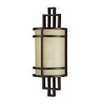 Бра бронзового цвета с полукруглым матовым стеклянным плафоном в геометрическом каркасе Feiss варинант исполнения - 1 | Loft Concept в Челябинске