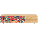 Длинная ТВ-тумба с принтом на ящиках Elise TV Stand варинант исполнения - 1 | Loft Concept в Челябинске