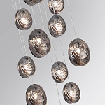 Люстра каскадная с 11-ю круглыми плафонами из рельефного стекла Disc Light варинант исполнения - 5 | Loft Concept в Челябинске