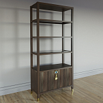 Стеллаж со стеклянными полками Elsa Dreams Walnut варинант исполнения - 2 | Loft Concept в Челябинске