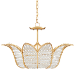 Люстра в форме тюльпана с лепестками из прозрачных стеклянных бусин Hanging Flowers варинант исполнения - 4 | Loft Concept в Челябинске