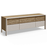 ТВ тумба 2 двери и 2 ящика с подсветкой на рельефном фасаде Warm Industrial варинант исполнения - 4 | Loft Concept в Челябинске