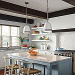 Подвесной светильник белый колоколообразный с декоративной обмоткой из веревки Hinkley варинант исполнения - 6 | Loft Concept в Челябинске