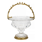 Чаша из прозрачного стекла на ножке с бронзовой ручкой в виде ветки Eden Garden варинант исполнения - 1 | Loft Concept в Челябинске