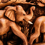 Панно из дерева слоны Panel With Animals варинант исполнения - 3 | Loft Concept в Челябинске