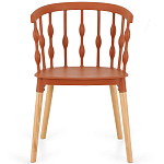 Пластиковый стул на ножках из массива бука Ferret Spiral Brown варинант исполнения - 2 | Loft Concept в Челябинске