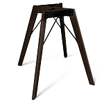 Стол обеденный с серой овальной столешницей из керамики на четырех деревянных ножках Gray Ceramics варинант исполнения - 5 | Loft Concept в Челябинске