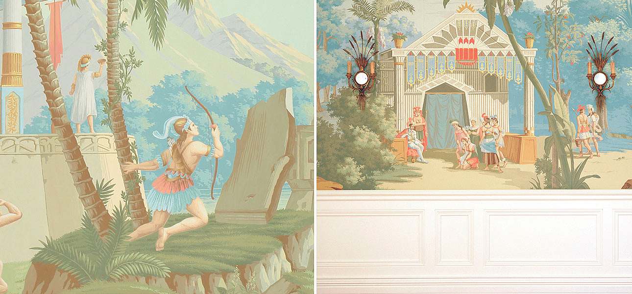 Обои ручная роспись The Incas Pastel on scenic paper Обои ручная роспись The Incas Pastel on scenic paper - Loft-Concept в Челябинске