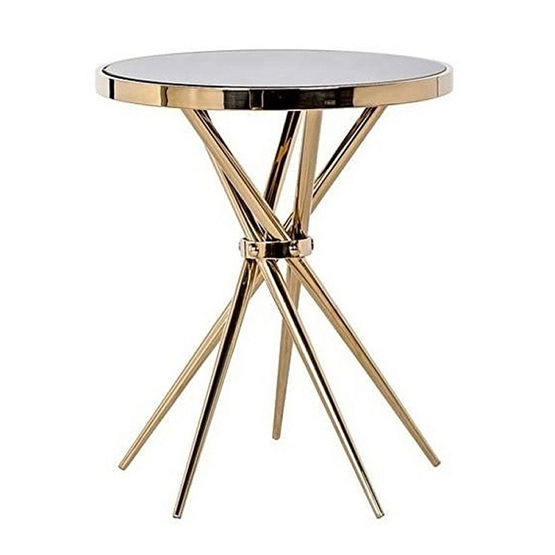Обеденный стол с чёрной круглой столешницей на золотых ножках Rive Gauche Table Черный Золотой Обеденный стол с чёрной круглой столешницей на золотых ножках Rive Gauche Table Черный Золотой в Челябинске | Loft Concept