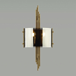 Бра с изогнутым плафоном на бронзовом основании с вертикальным декором из металлических трубок Sohne варинант исполнения - 3 | Loft Concept в Челябинске