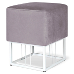 Пуф квадратный фиолетовый велюр на белом металлическом основании Celeste Purple варинант исполнения - 1 | Loft Concept в Челябинске