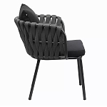 Стул мягкий с декором в виде плетеных лент на спинке и подлокотниках Semicircular Chair Decorated with Ribbons варинант исполнения - 9 | Loft Concept в Челябинске