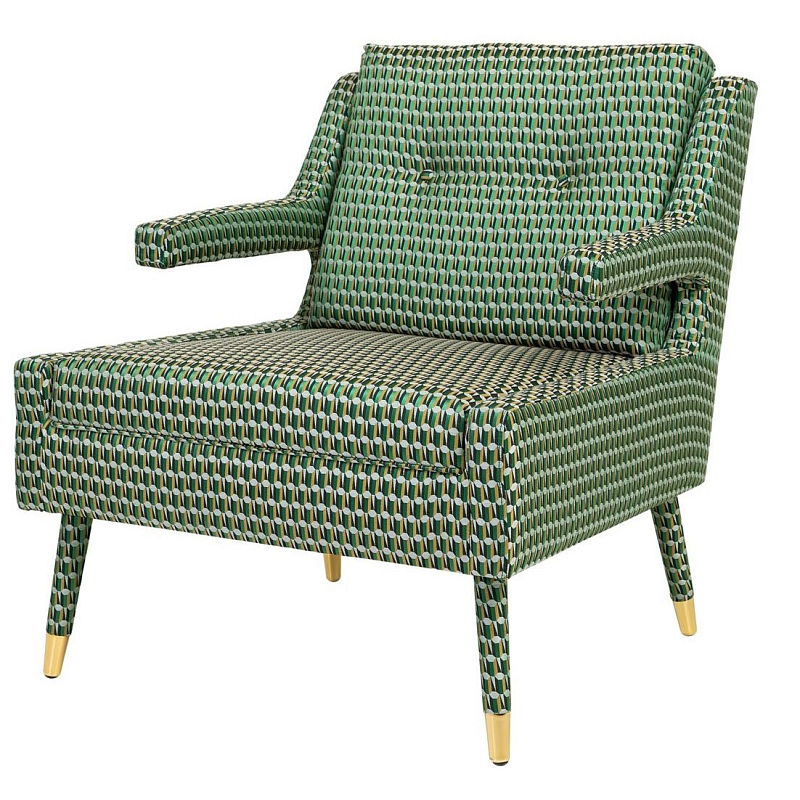 BALHAM CHAIR кресло Зеленый Золотой BALHAM CHAIR кресло Зеленый Золотой в Челябинске | Loft Concept