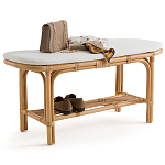 Скамья из ротанга с подушкой Manlio Rattan Bench варинант исполнения - 3 | Loft Concept в Челябинске
