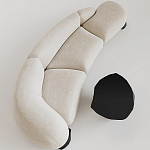 Диван Cannes трехместный с обивкой букле молочного цвета варинант исполнения - 1 | Loft Concept в Челябинске