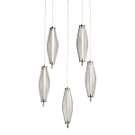 Люстра круглая каскадня с 5-ю плафонами из металлической сетки Mesh Lampshade Lighting варинант исполнения - 1 | Loft Concept в Челябинске