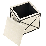 Пуф бежевый с черной металлической рамой Beige Pouf варинант исполнения - 1 | Loft Concept в Челябинске