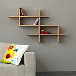 Полка фигурная подвесная цвета древесины HALIC BOOKCASE OAK варинант исполнения - 1 | Loft Concept в Челябинске