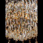 Люстра круглая с хрустальными подвесками на золотистом каркасе Roul Crystal Light варинант исполнения - 5 | Loft Concept в Челябинске