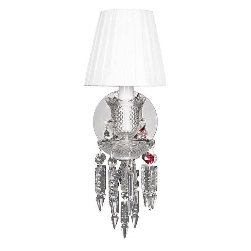 Бра с плиссированным абажуром и декоративными подвесками Lustre Reverie Черный Белый Прозрачное Стекло Бра с плиссированным абажуром и декоративными подвесками Lustre Reverie Черный Белый Прозрачное Стекло в Челябинске | Loft Concept